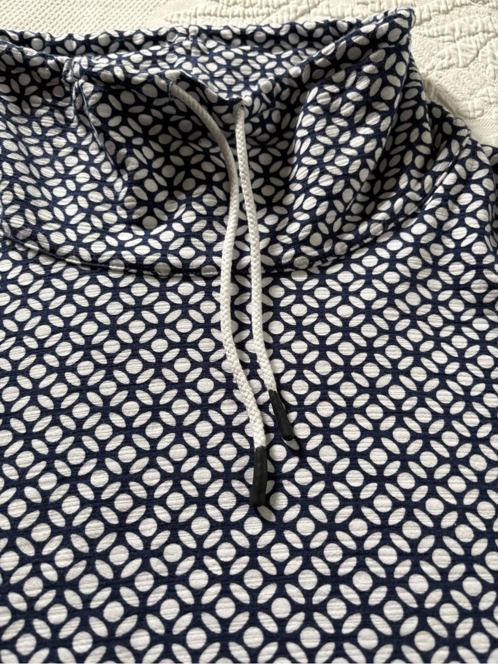 Talbots pullover sweatshirt leafy dot blue UPF 50 size L - Picture 5 of 12